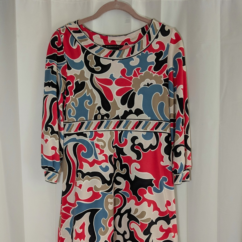 BCBGMaxAzria Patterned Mini 3/4 Sleeve Dress